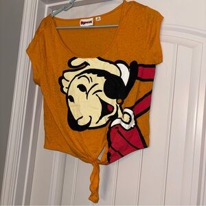 2012 Olive Oyl Popeye brand women’s cropped short sleeve t shirt size m